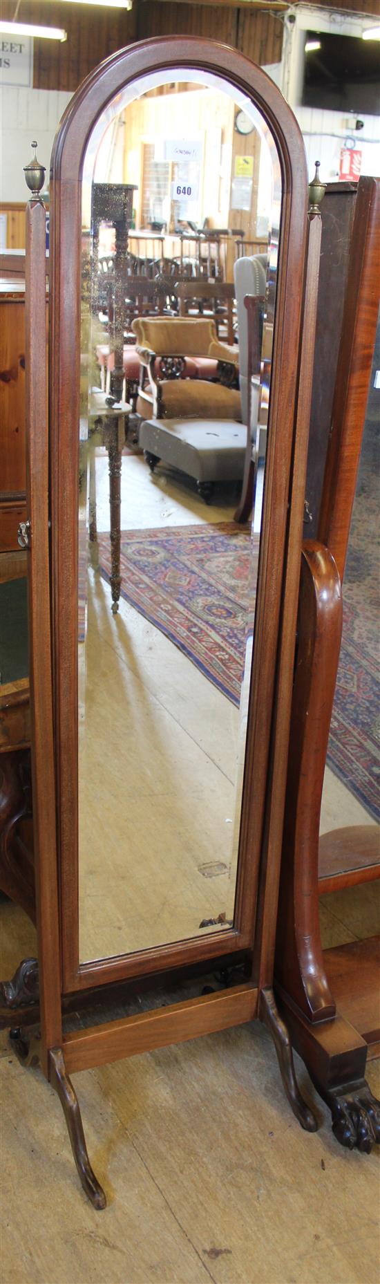 Mahogany cheval mirror